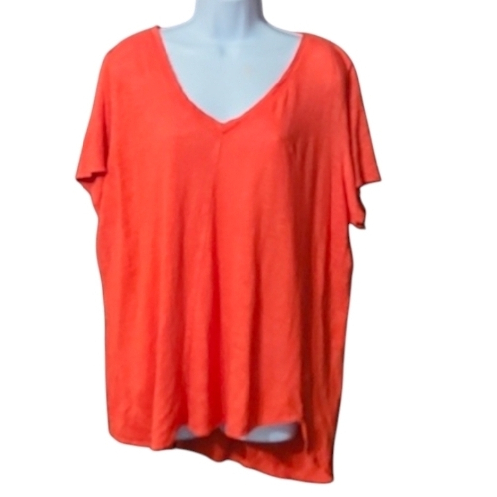 Tahari 100% Linen Asymmetrical Top